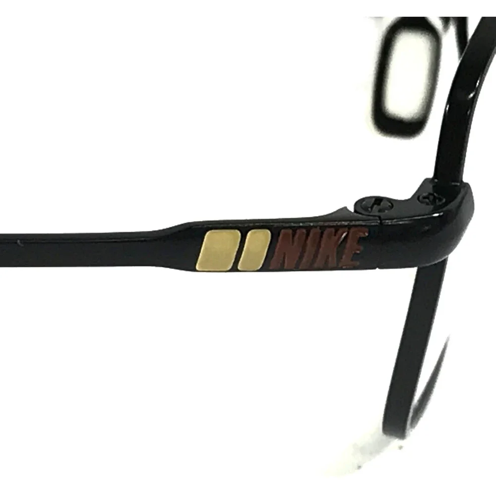 Nike Eyeglasses Frames 8205 001 Satin Black Rectangle Wire Rim 52-17-140